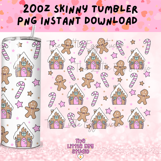 Gingerbread House Skinny Tumbler PNG