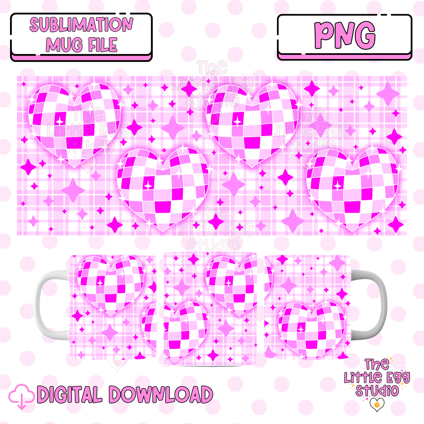 Disco Hearts Mug PNG