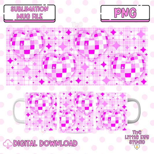 Disco Hearts Mug PNG