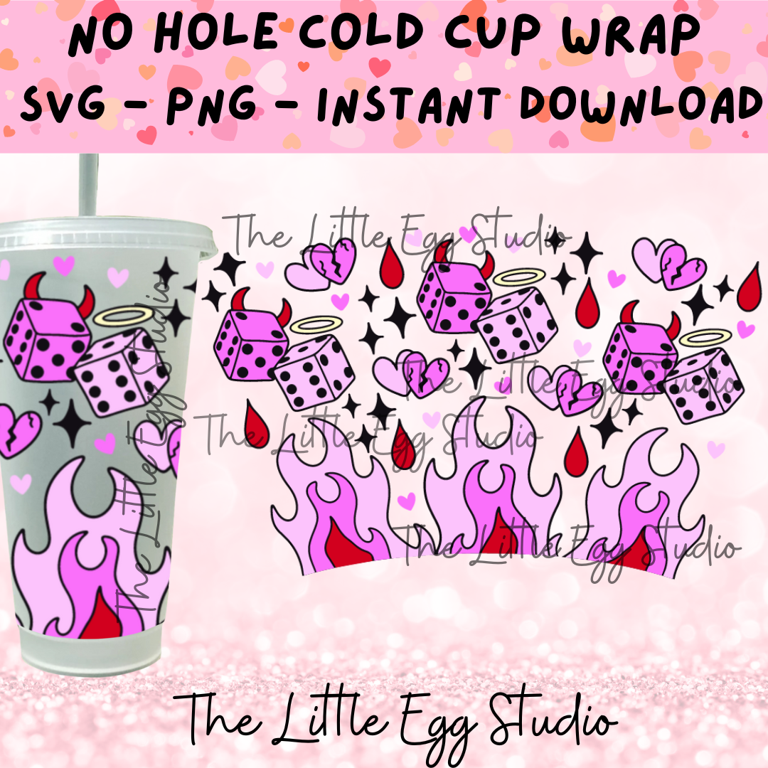 Pink Dice Cold Cup SVG