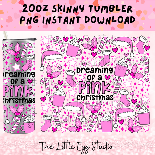 Pink Christmas Skinny Tumbler PNG