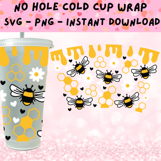 Honey Bee Cold Cup SVG