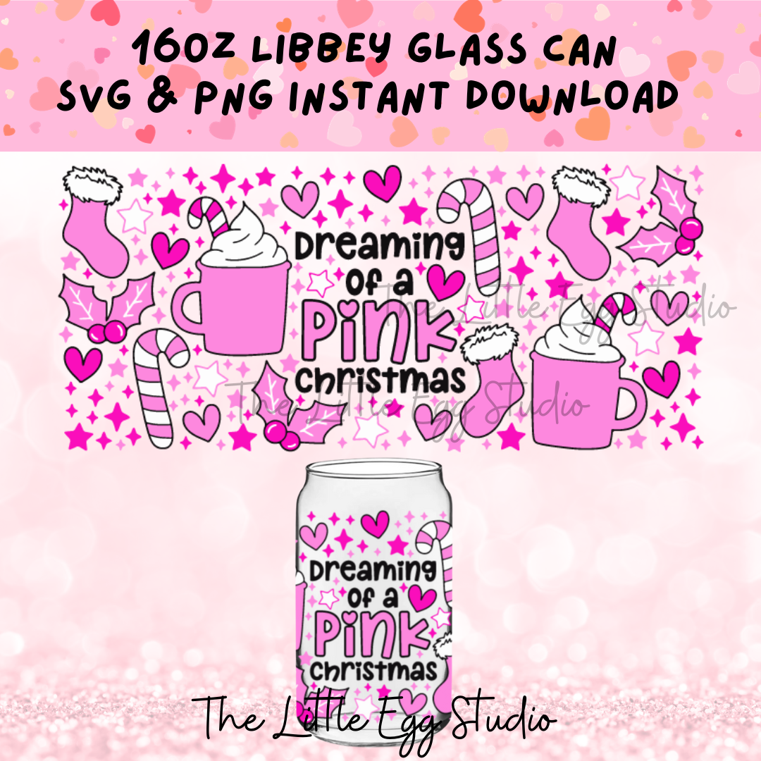 Pink Christmas Libbey SVG