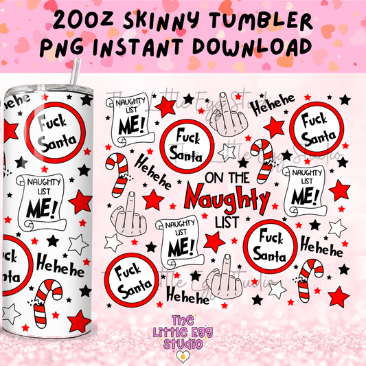 Naughty List Skinny Tumbler PNG