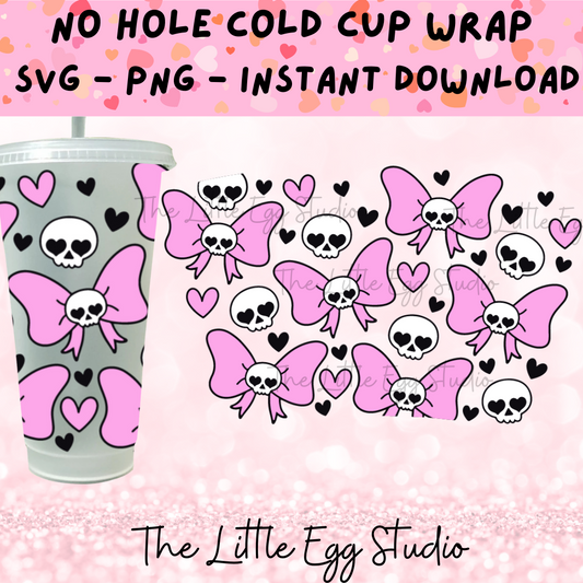 Skull Bow Cold Cup SVG