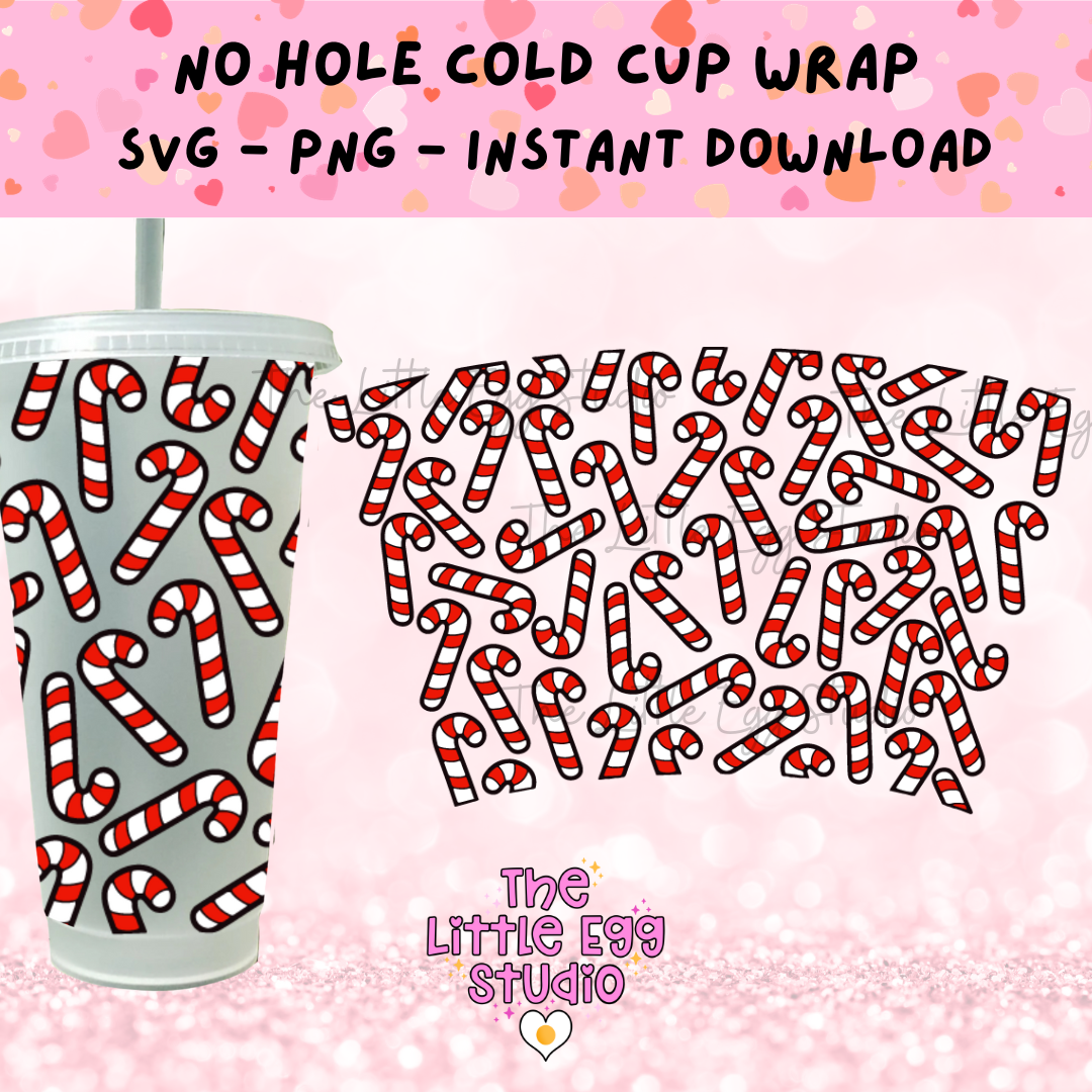 Candy Cane Cold Cup SVG