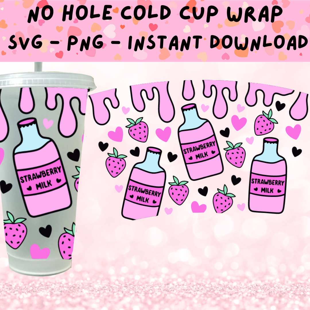 Strawberry Milk Cold Cup SVG