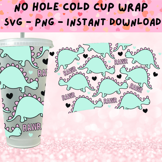 Rawr Dinosaur Cold Cup SVG