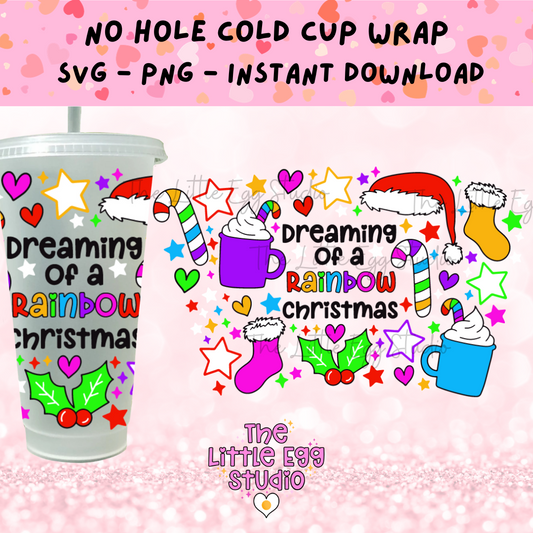 Rainbow Christmas Cold Cup SVG