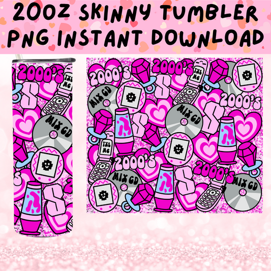 2000s Skinny Tumbler PNG