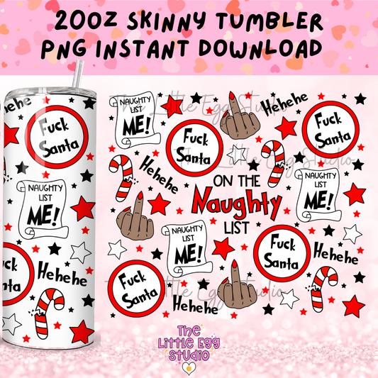 Naughty List Skinny Tumbler PNG