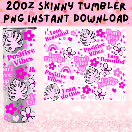 Positivity Skinny Tumbler PNG