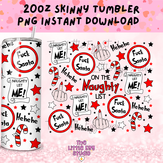 Naughty List Skinny Tumbler PNG