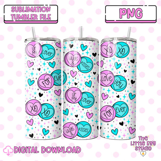 Candy Hearts 20oz Tumbler PNG