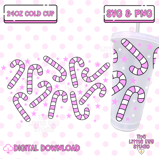 Candy Cane Cold Cup SVG