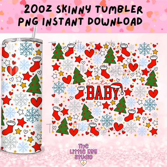 Santa Baby Skinny Tumbler PNG