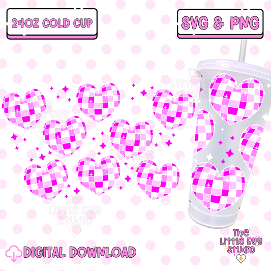 Disco Hearts Cold Cup SVG