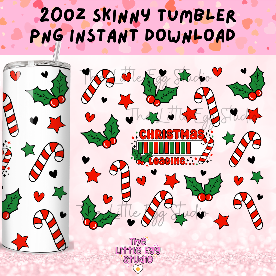 Christmas Loading… Skinny Tumbler PNG