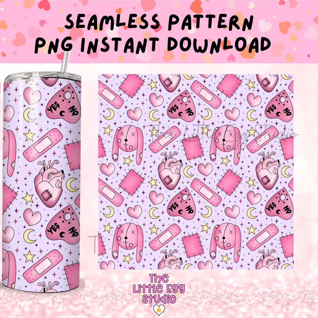 Pastel Bunny Seamless Pattern PNG