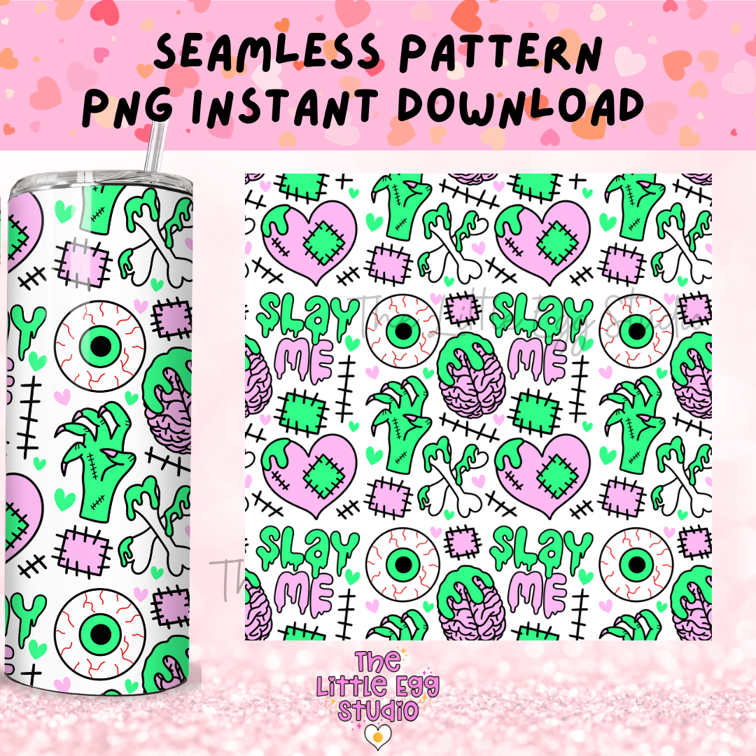 Zombie Seamless Pattern PNG