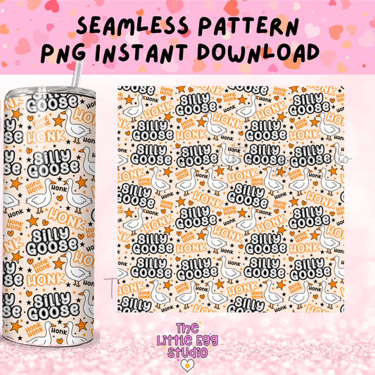 Silly Goose Seamless Pattern PNG