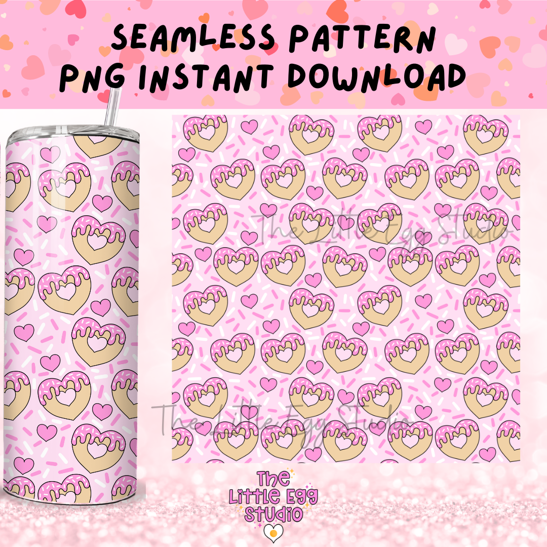 Cookie Heart Seamless Pattern PNG