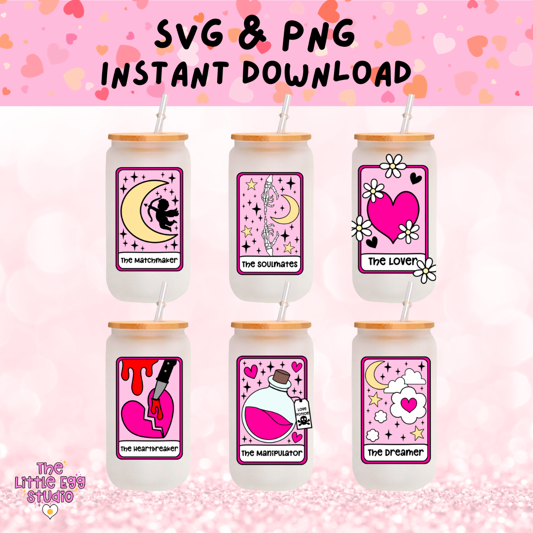 Valentines Tarot Card SVG & PNG Bundle