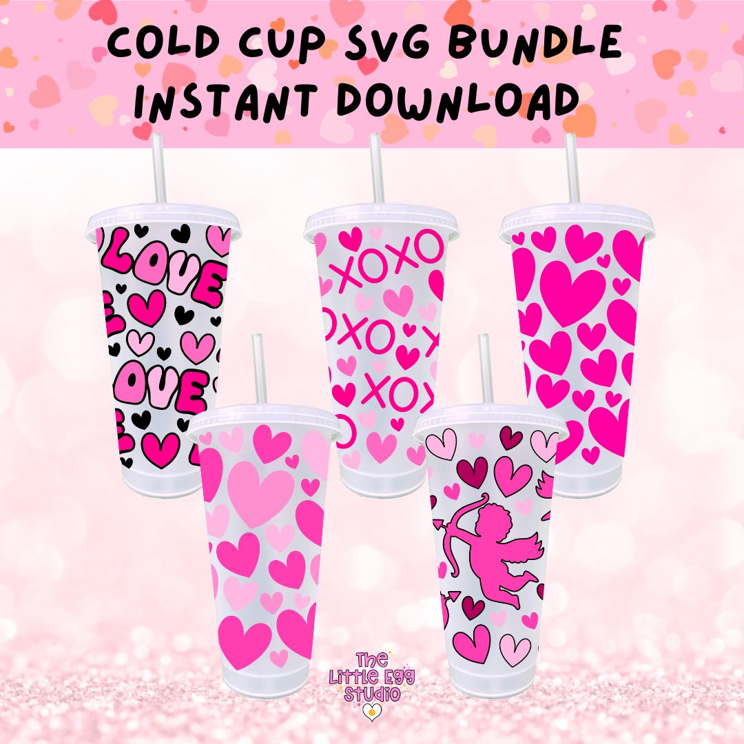 Valentines Cold Cup SVG Bundle