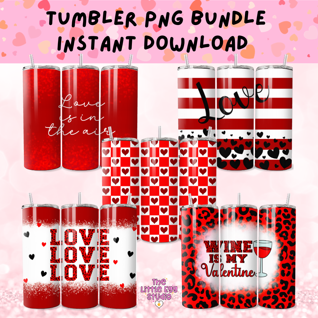 Valentines Tumbler PNG Bundle