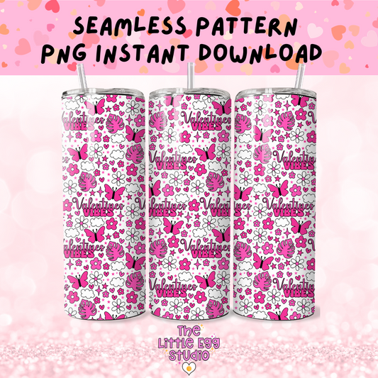 Valentines Vibes Seamless Pattern PNG