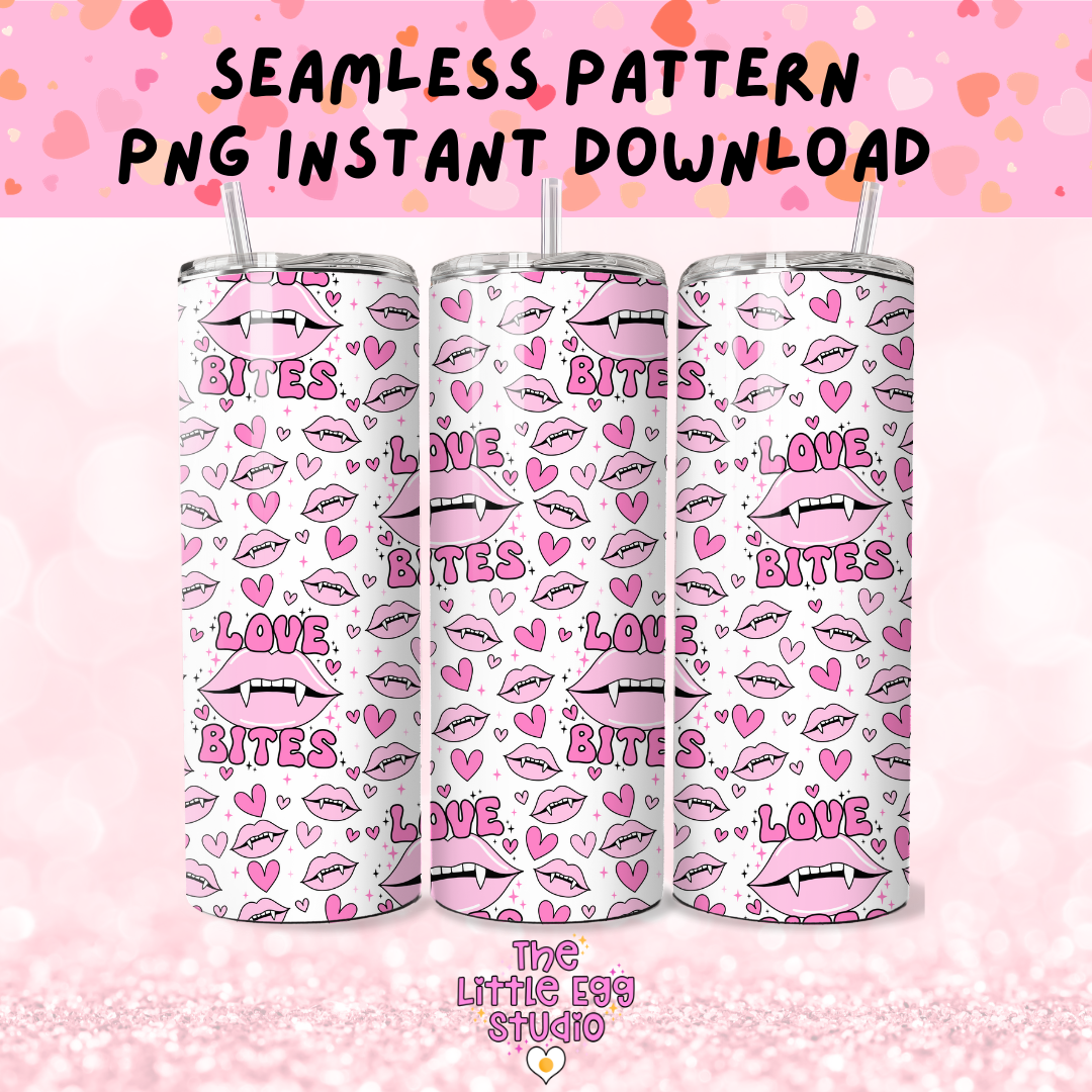 Love Bites Seamless Pattern PNG