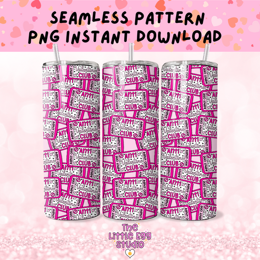 Anti Valentines Club Seamless Pattern PNG