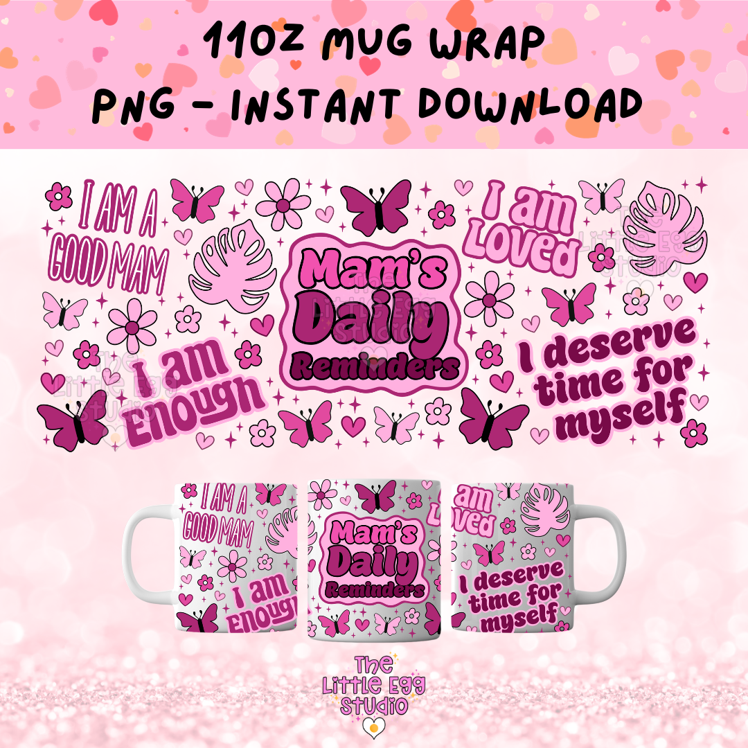 Mam’s Daily Reminders Mug PNG