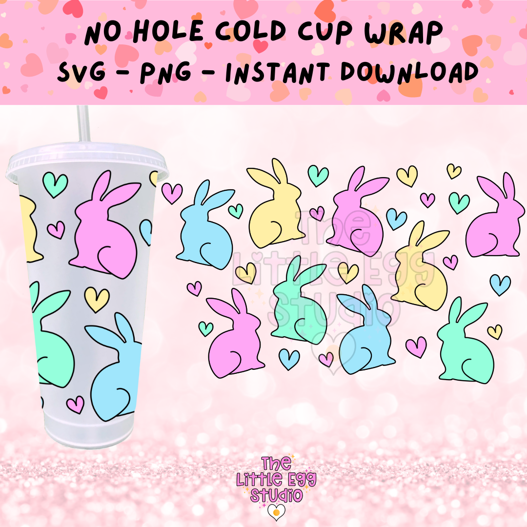 Pastel Bunny Cold Cup SVG