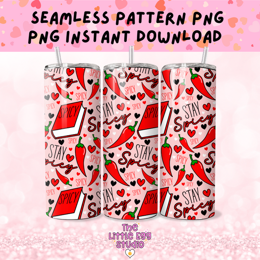 Stay Spicy Seamless Pattern PNG