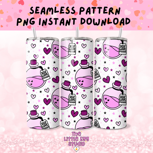 Self Love Potion Seamless Pattern PNG