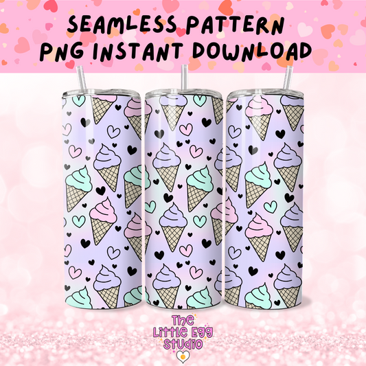 Ice Cream Seamless Pattern PNG