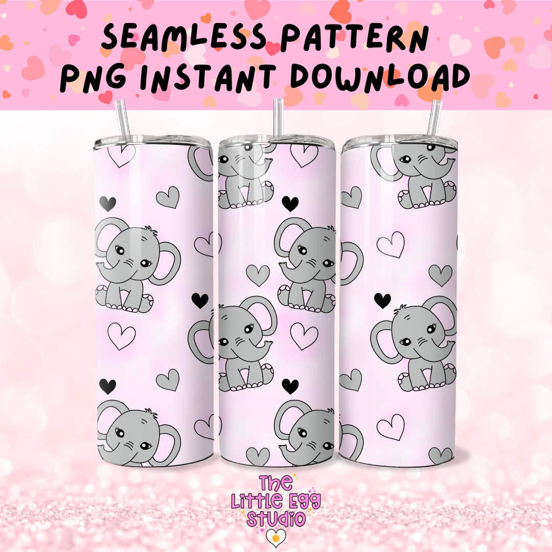 Elephant Seamless Pattern PNG