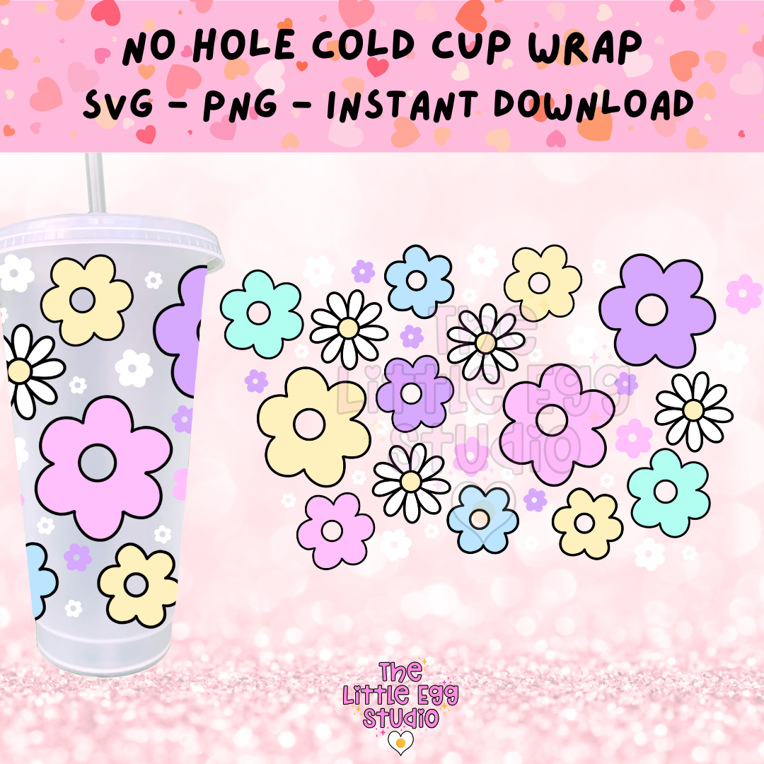 Flowers Cold Cup SVG