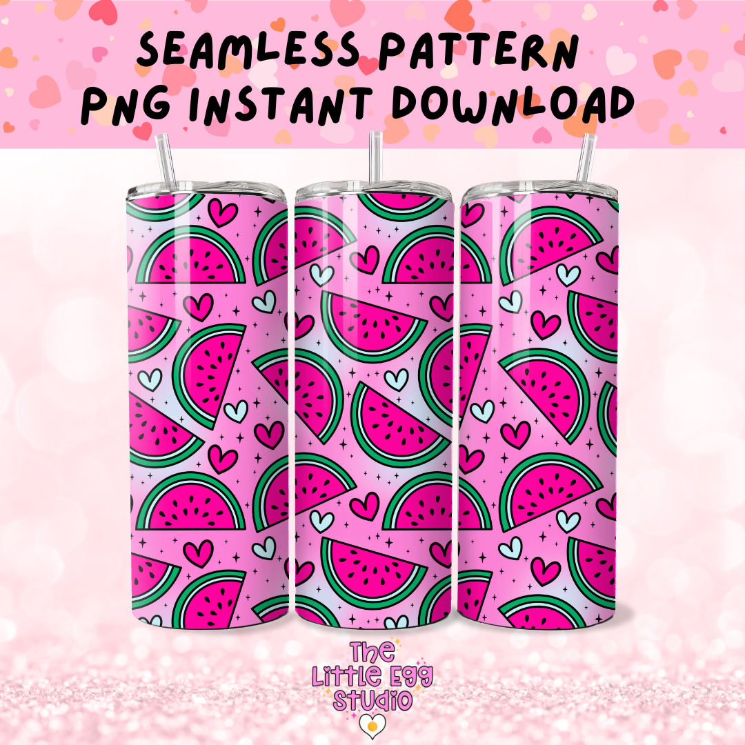 Watermelon Seamless Pattern PNG