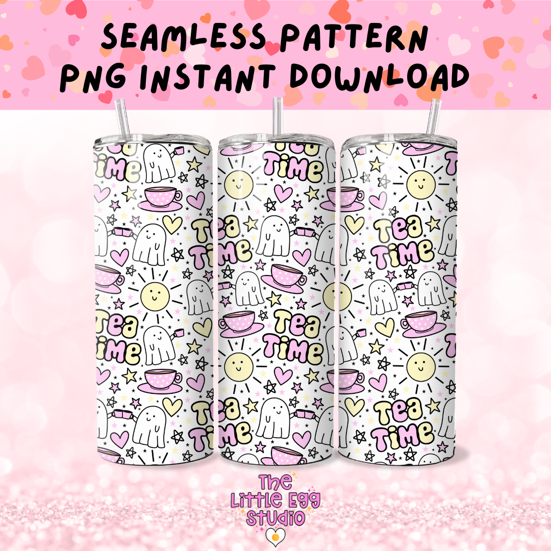 Tea Time Seamless Pattern PNG