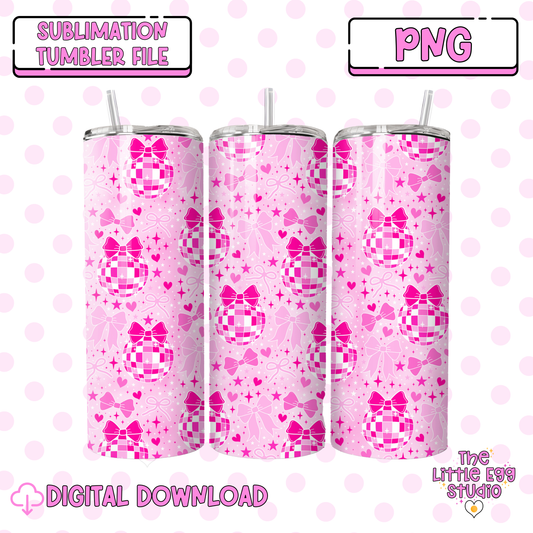 Disco Bows Seamless Pattern PNG