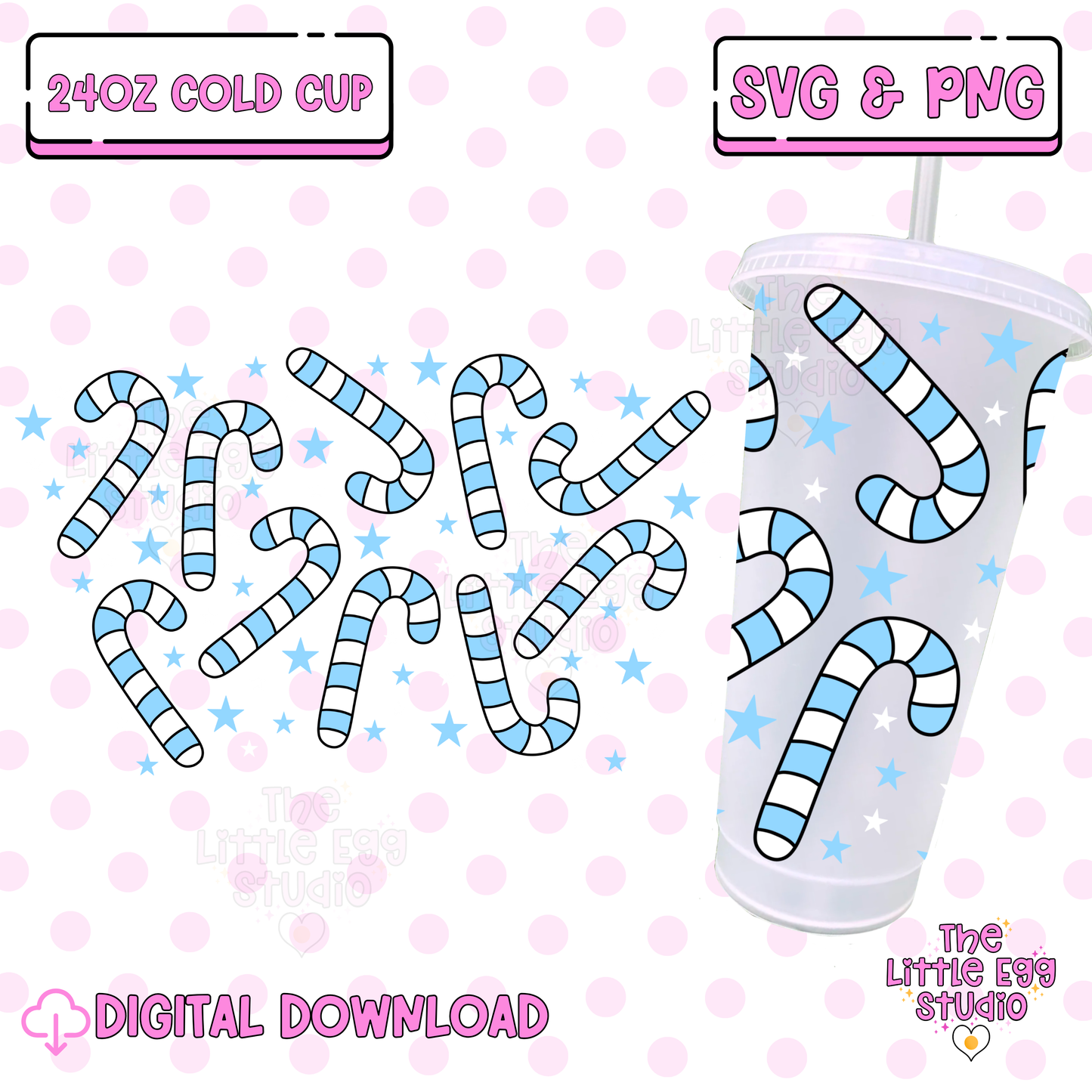 Candy Cane Cold Cup SVG