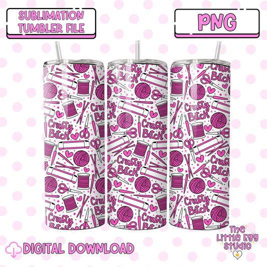 Crafty Bitch Seamless Pattern PNG