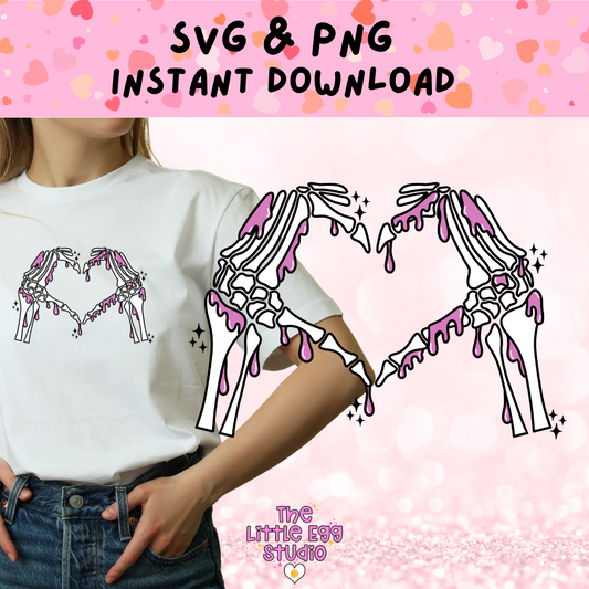 Skeleton Hand Heart SVG & PNG