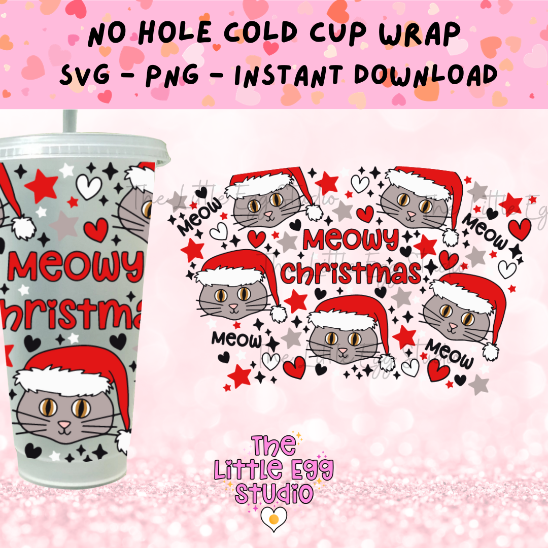 Meowy Christmas Cold Cup SVG