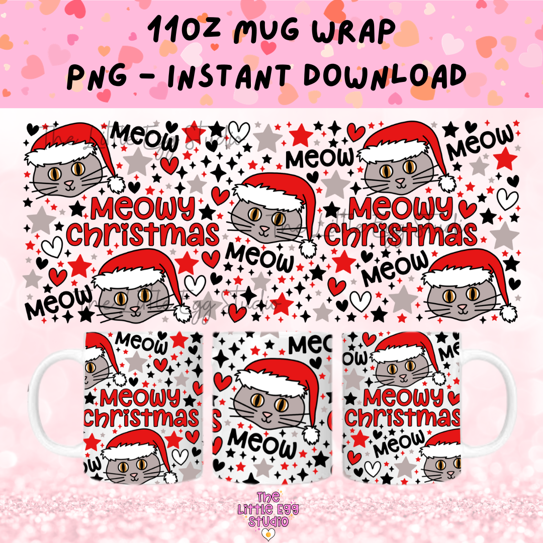 Meowy Christmas Mug PNG