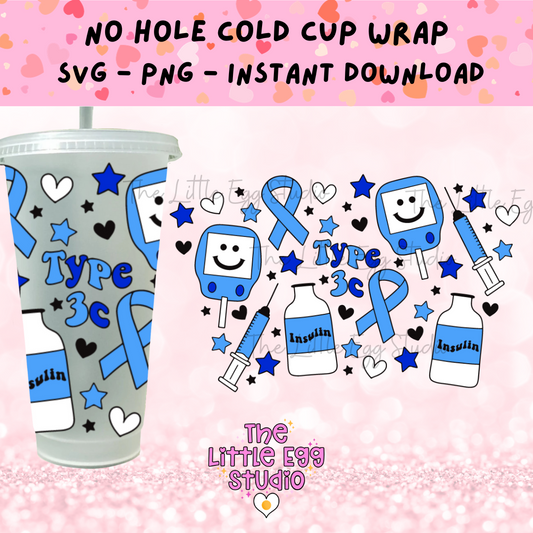 Type 3c Diabetes Cold Cup SVG