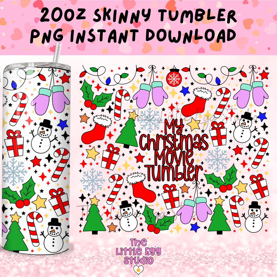 Christmas Movie Skinny Tumbler PNG