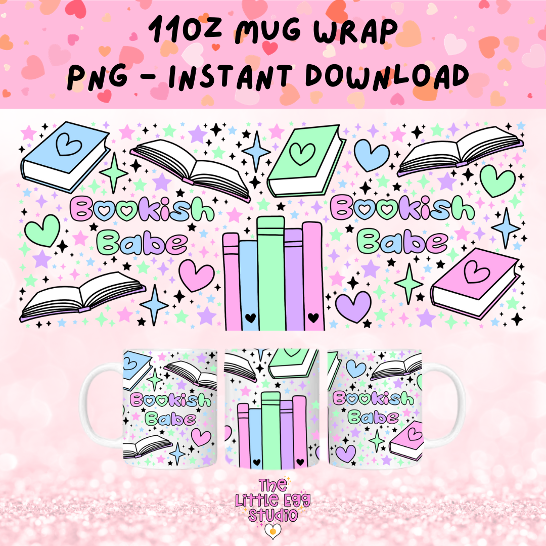 Bookish Babe Mug PNG